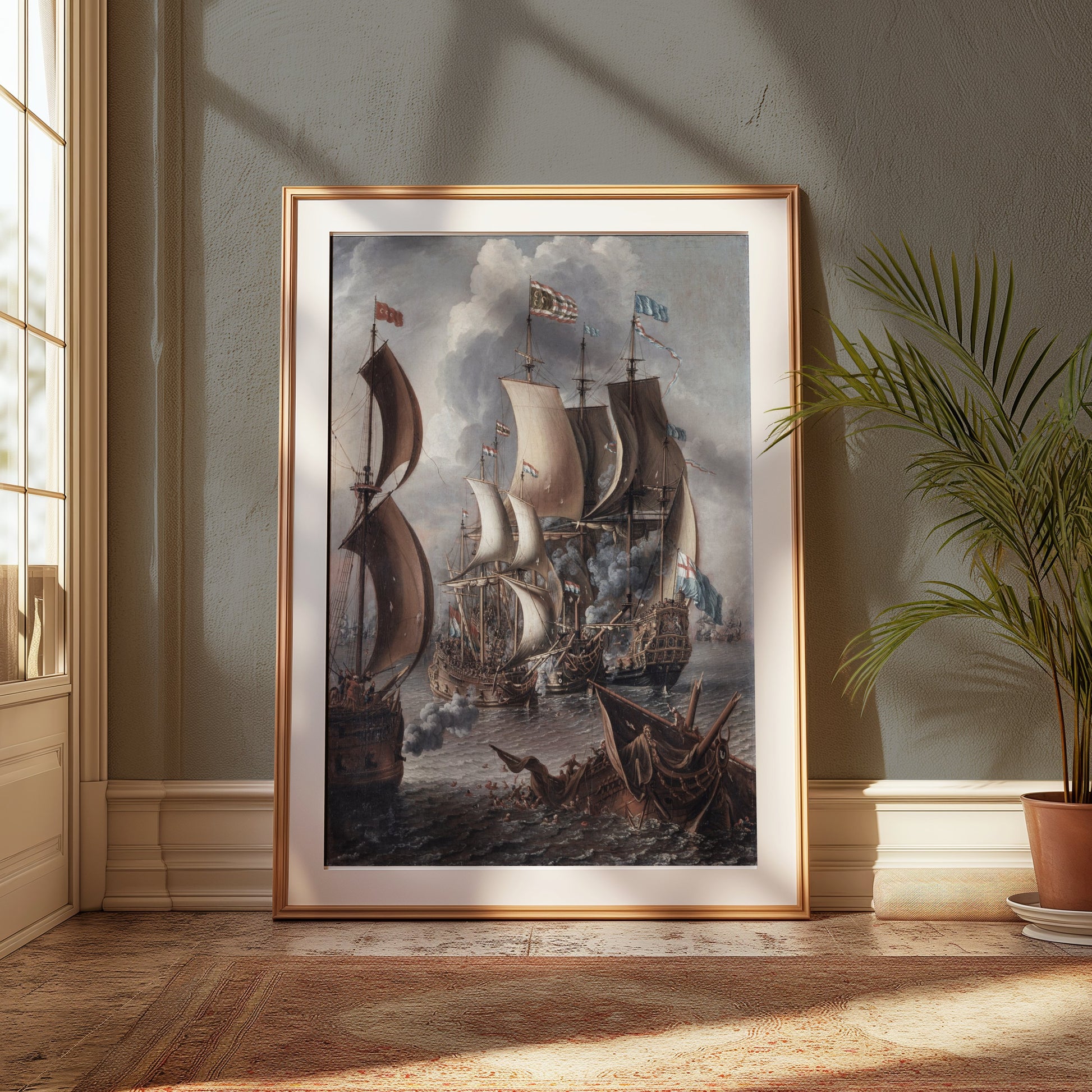 Premium Poster of Naval Battle Artwork Reproduction Collection Posters