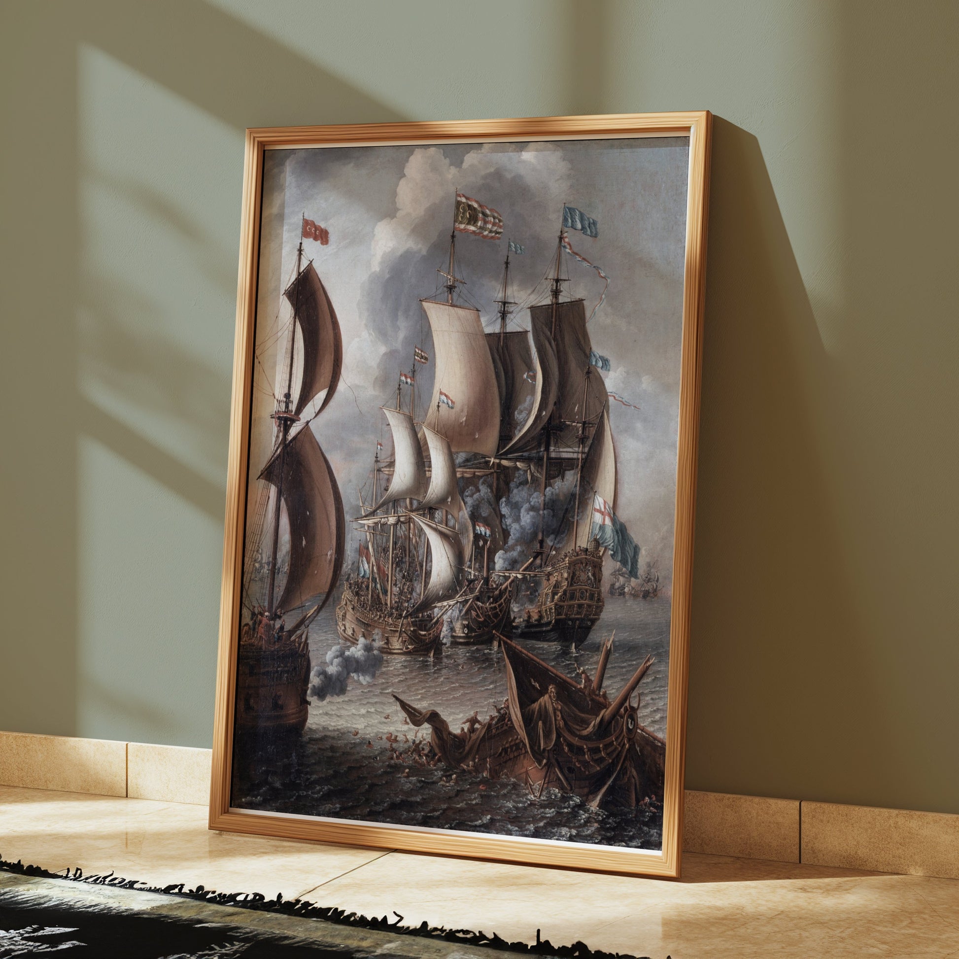 Premium Poster of Naval Battle Artwork Reproduction Collection Posters