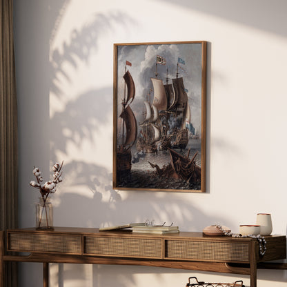 Premium Poster of Naval Battle Artwork Reproduction Collection Posters