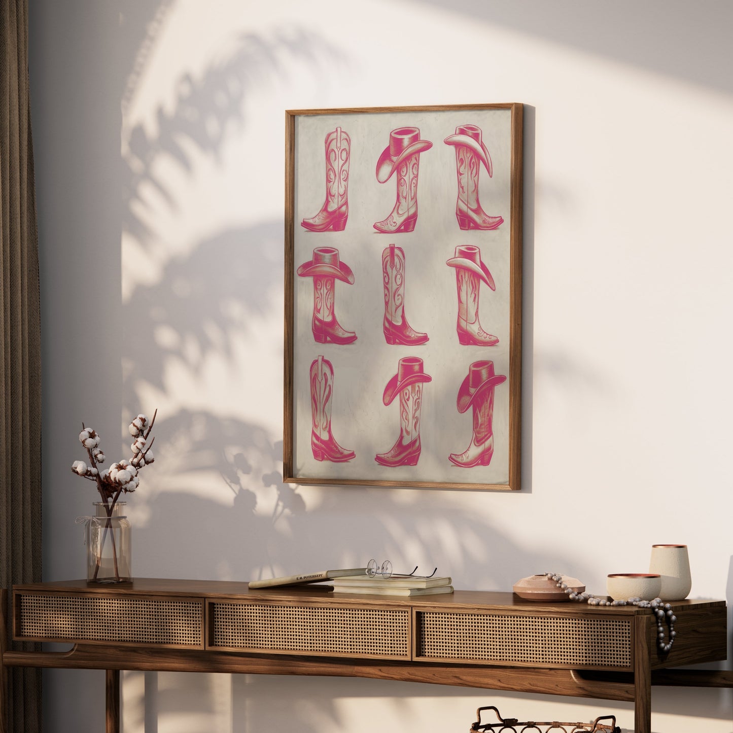 Premium Poster of Nine Detailed Cowboy Boots and Hats Posters