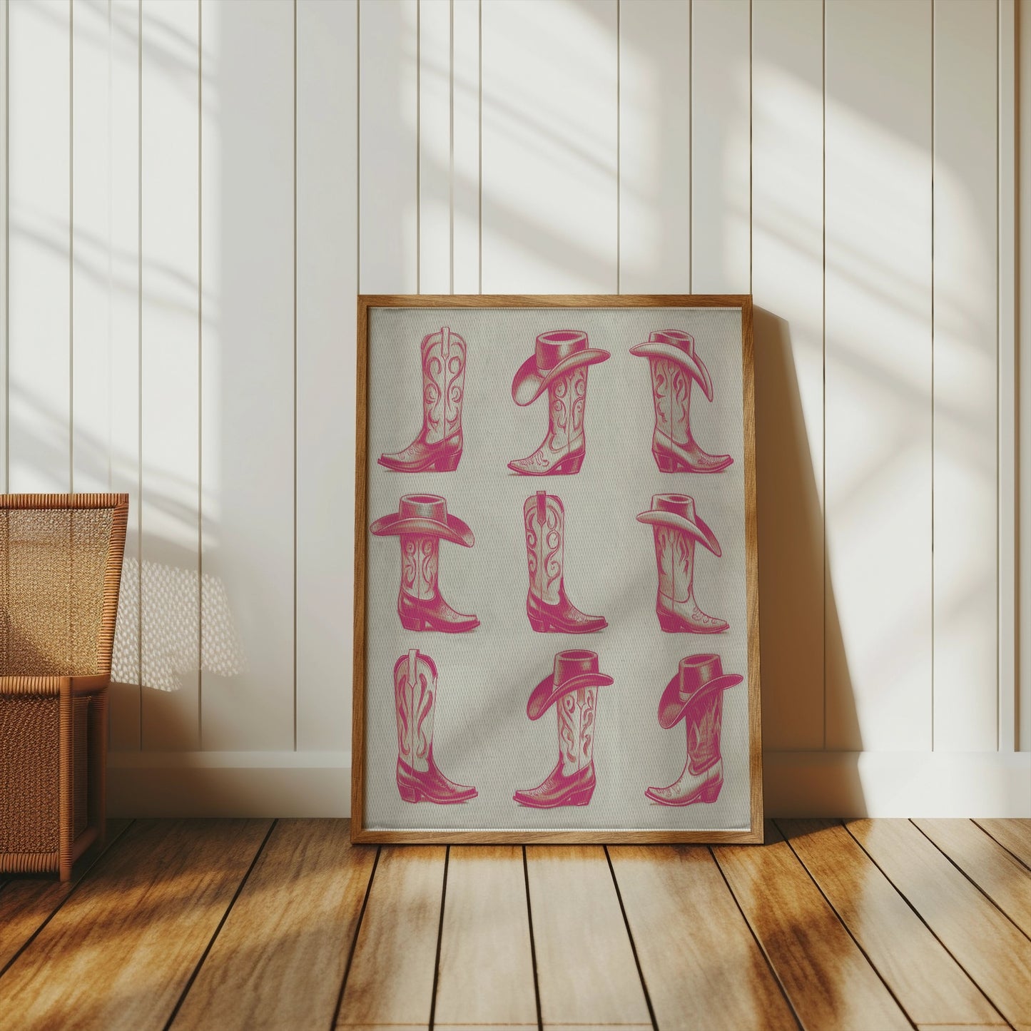 Premium Poster of Nine Detailed Cowboy Boots and Hats Posters