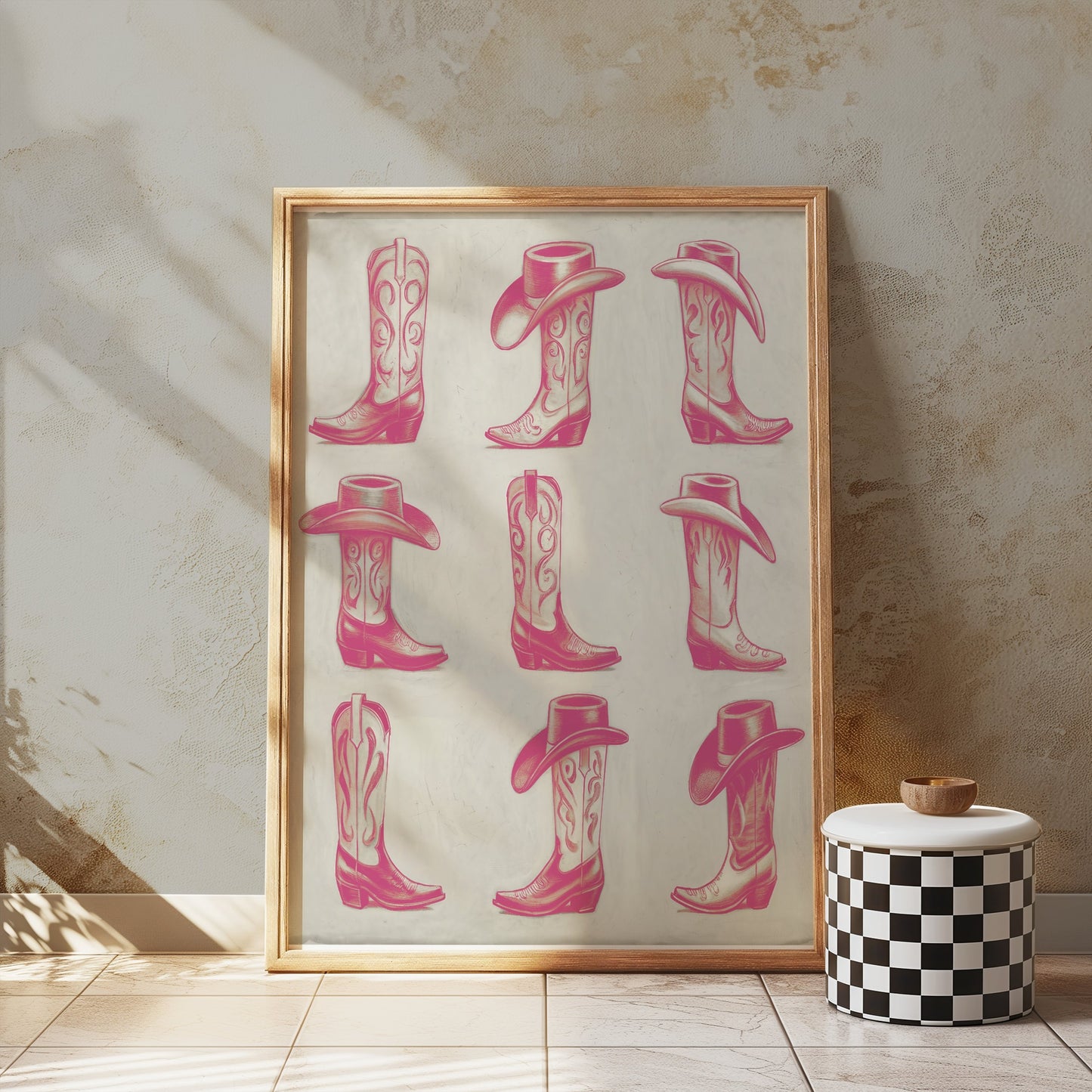 Premium Poster of Nine Detailed Cowboy Boots and Hats Posters