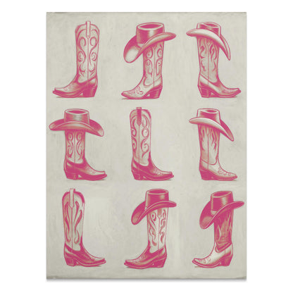 Premium Poster of Nine Detailed Cowboy Boots and Hats Posters