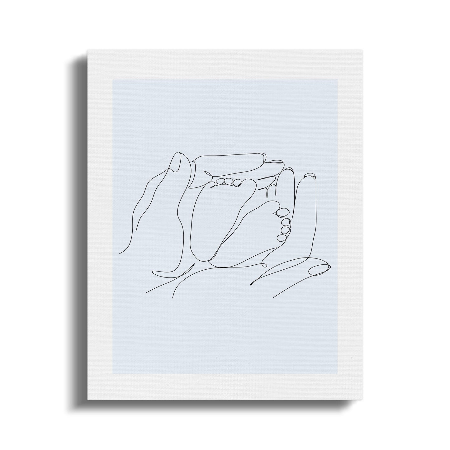 Premium Poster of Nursery Wall Art Baby Feet Parent Hands Canvas Wraps