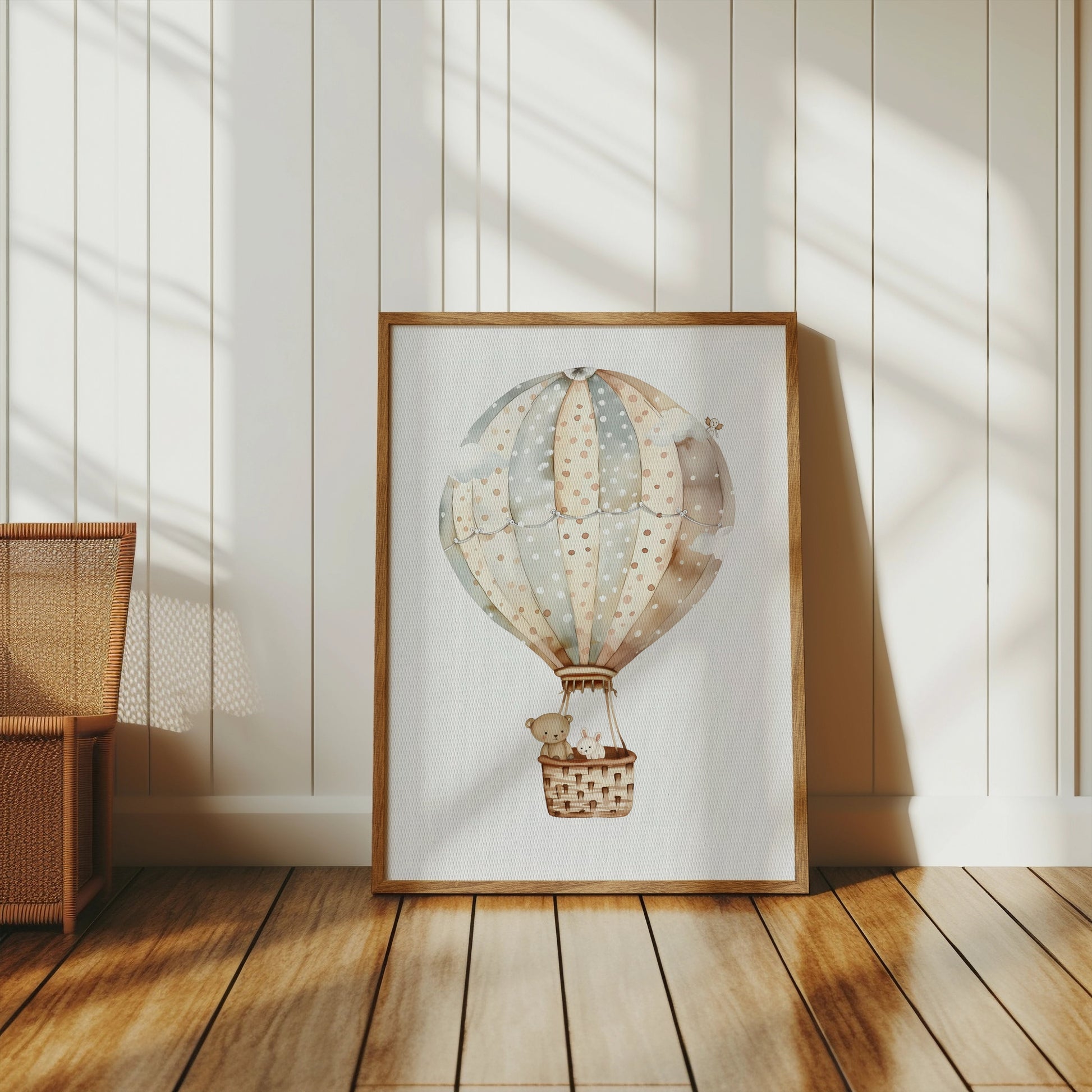 Premium Poster of Nursery Wall Art Floating Hot Air Balloon Posters
