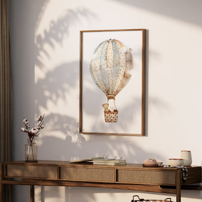 Premium Poster of Nursery Wall Art Floating Hot Air Balloon Posters