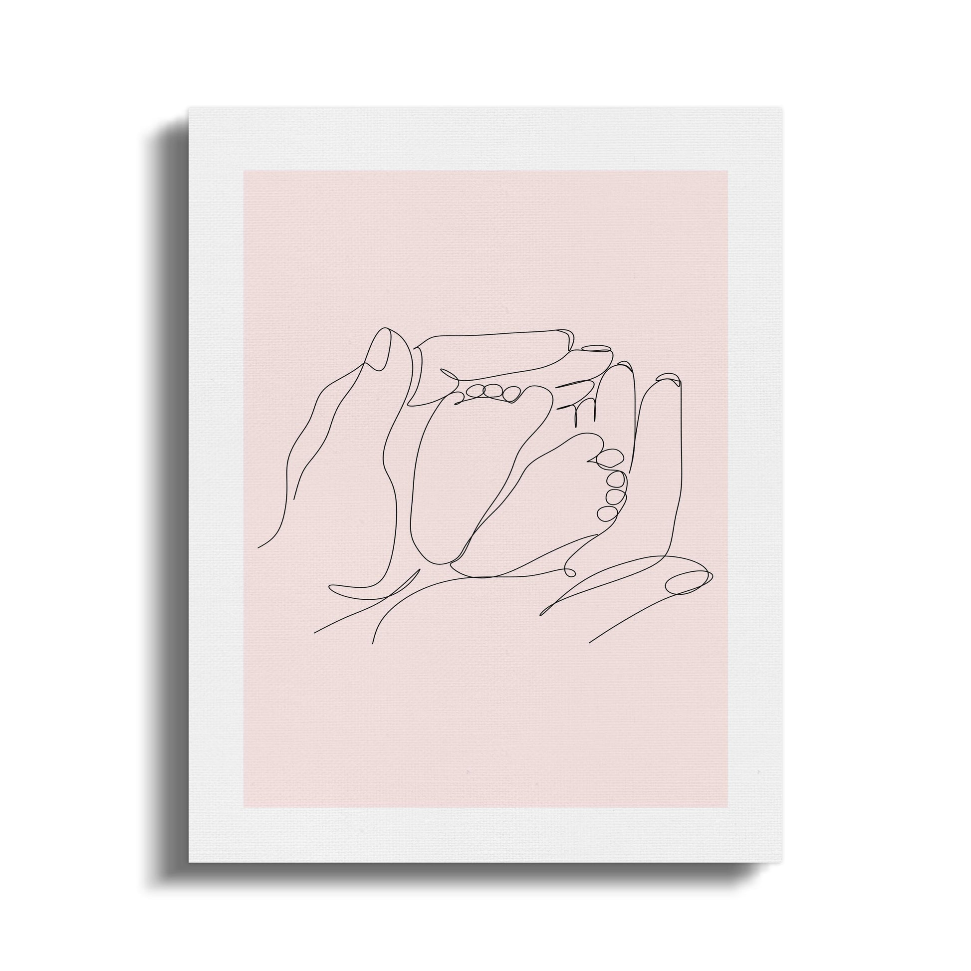 Premium Poster of Nursery Wall Art Hand and Foot Sketch Canvas Wraps