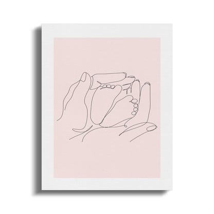 Premium Poster of Nursery Wall Art Hand and Foot Sketch Canvas Wraps