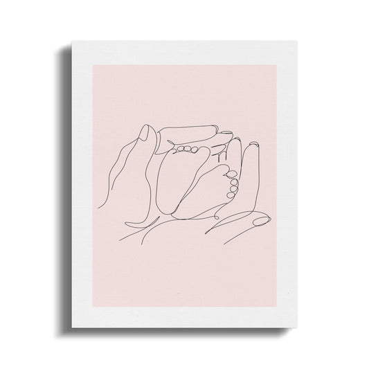Premium Poster of Nursery Wall Art Hand and Foot Sketch Canvas Wraps