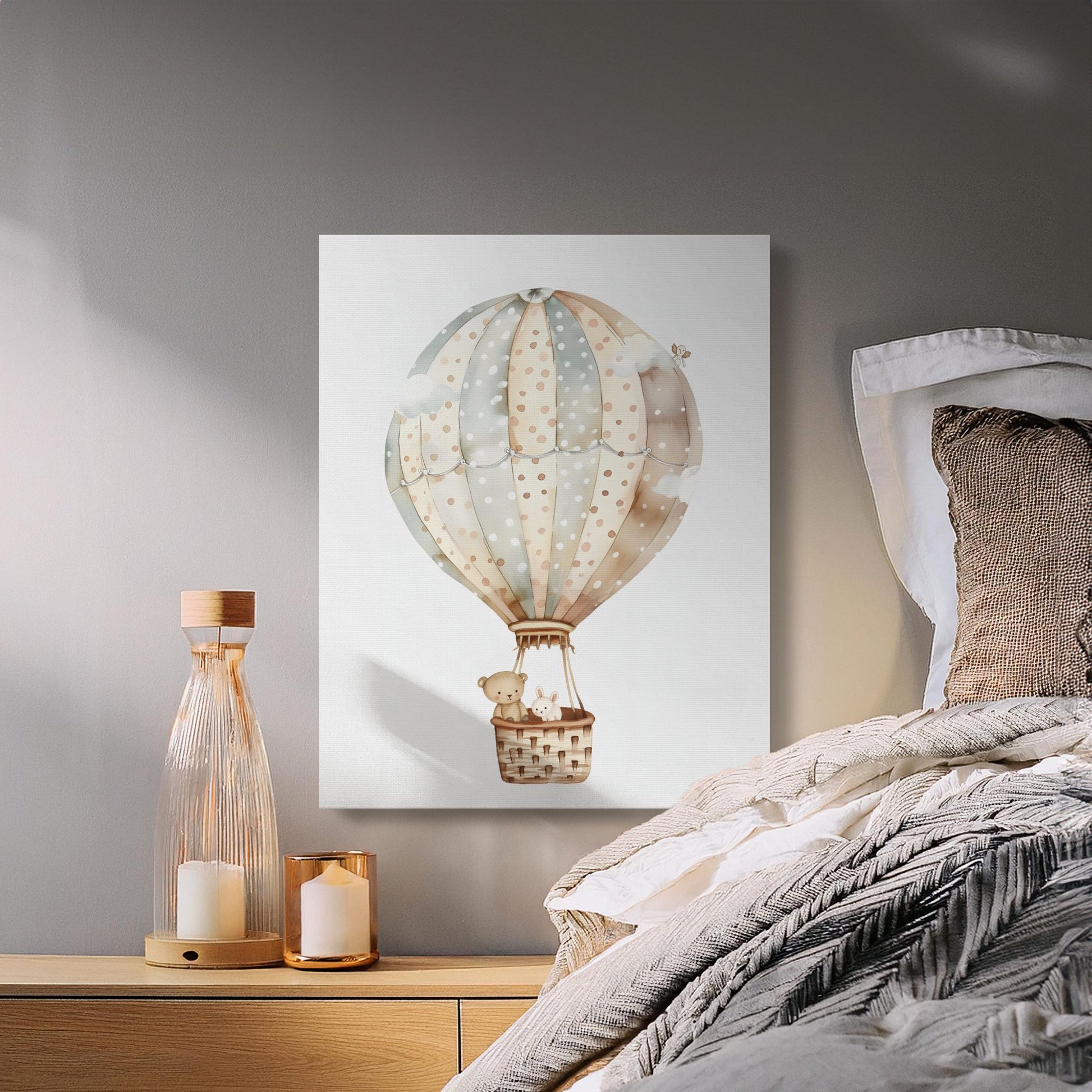 Premium Poster of Nursery Wall Art Hot Air Balloon Canvas Wraps