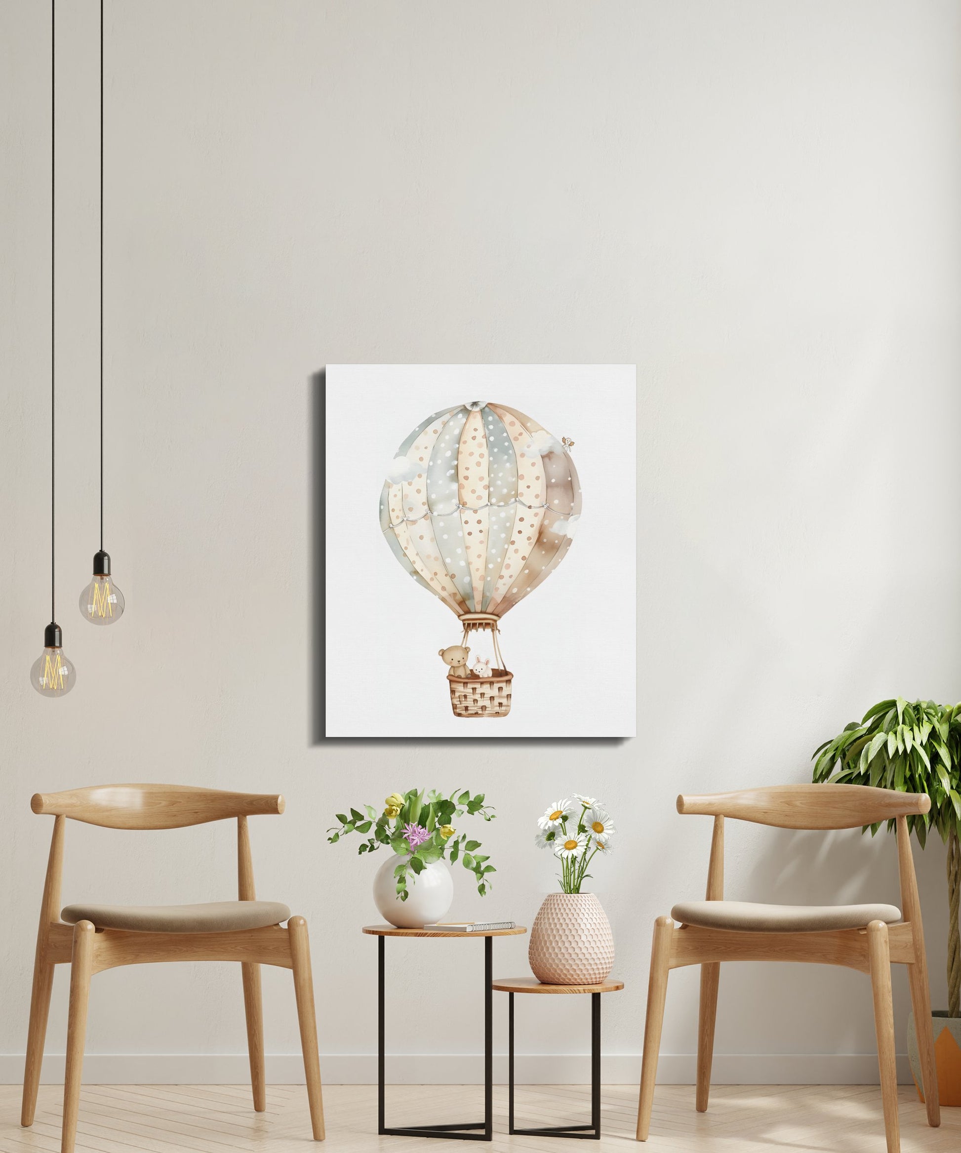 Premium Poster of Nursery Wall Art Hot Air Balloon Canvas Wraps