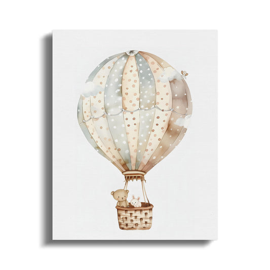 Premium Poster of Nursery Wall Art Hot Air Balloon Canvas Wraps