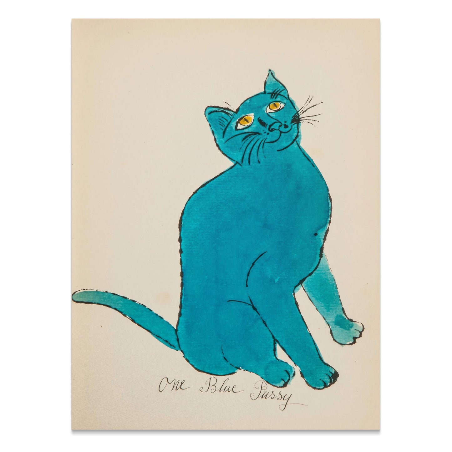 Premium Poster of One Blue Pussy Cat Artwork Wall Decor Posters