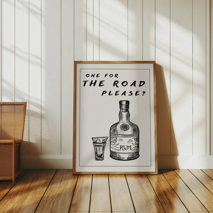Premium Poster of One For The Road Please Rum Bottle Art Posters