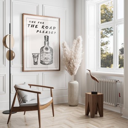 Premium Poster of One For The Road Please Rum Bottle Art Posters