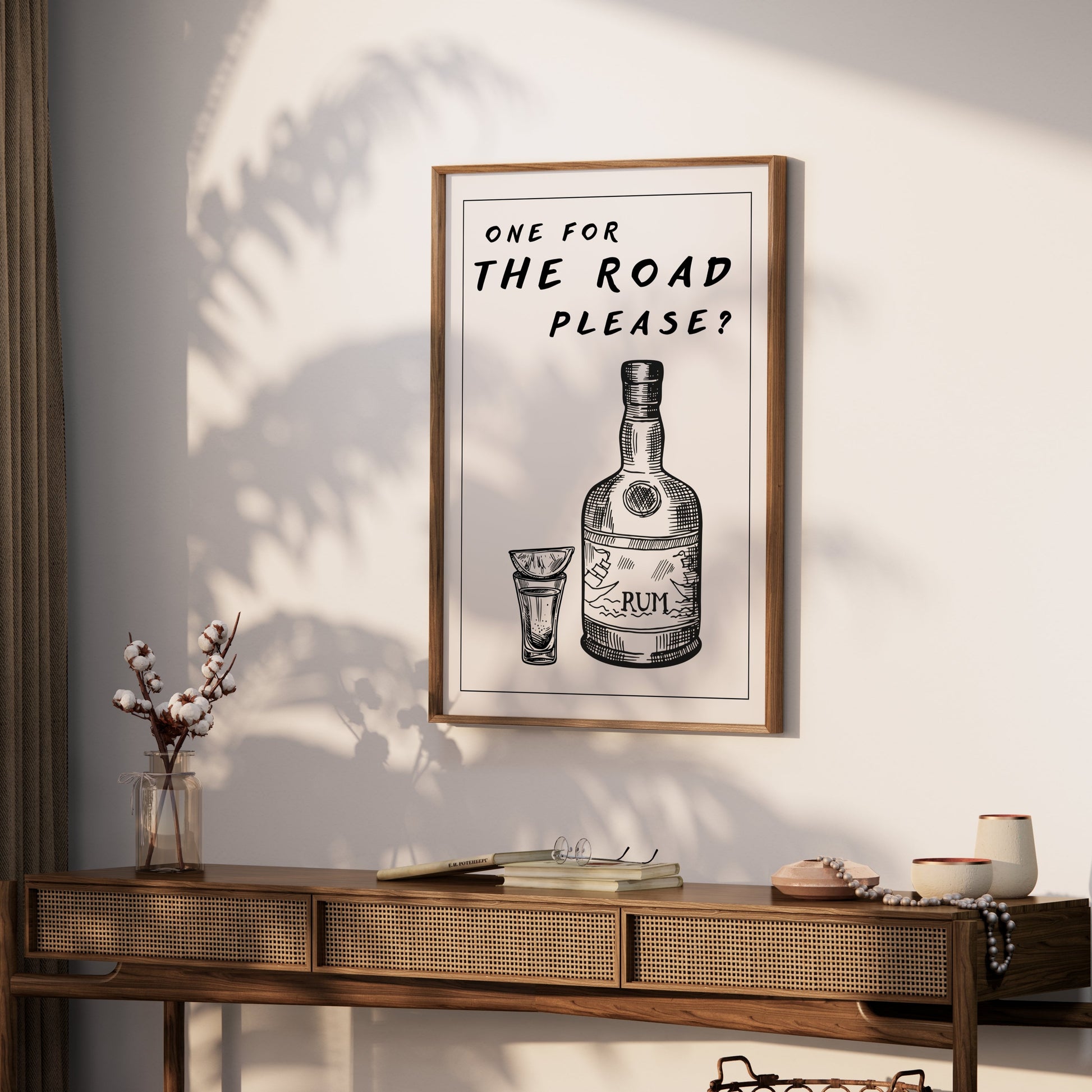 Premium Poster of One For The Road Please Rum Bottle Art Posters