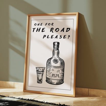 Premium Poster of One For The Road Please Rum Bottle Art Posters