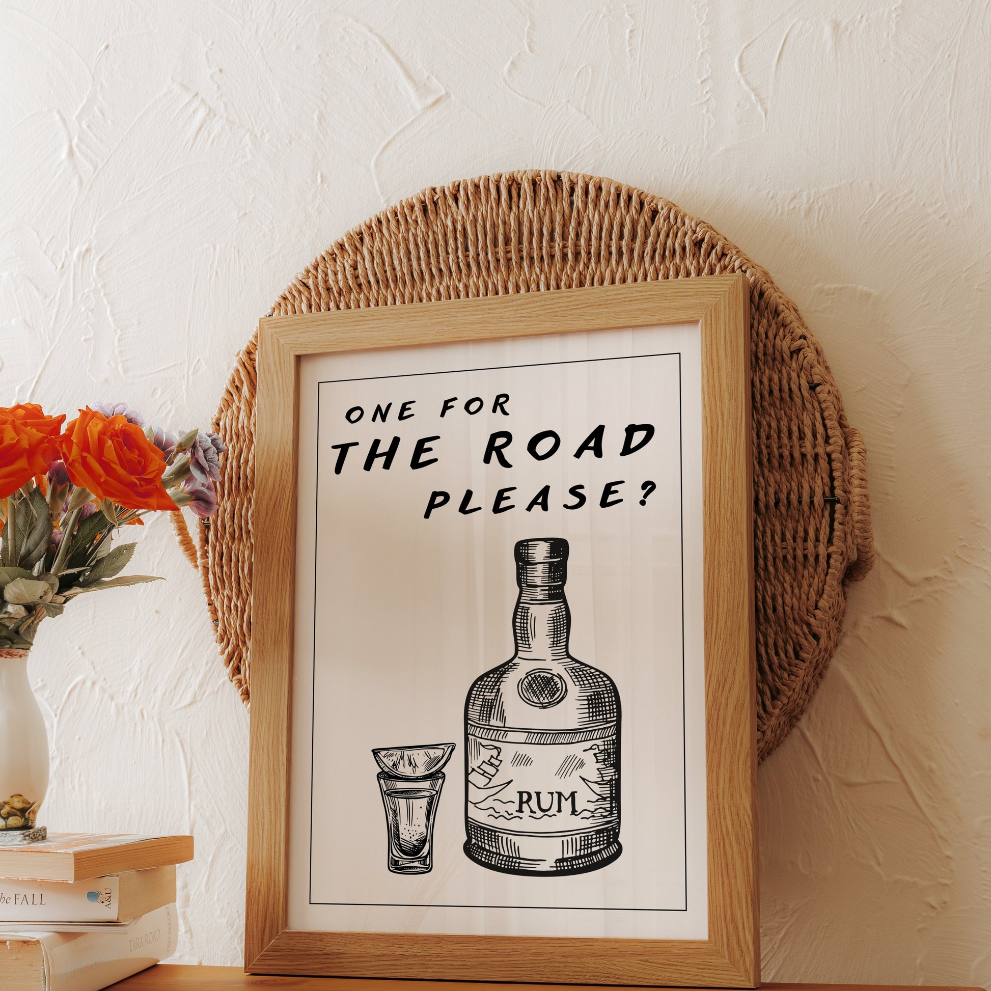 Premium Poster of One For The Road Please Rum Bottle Art Posters