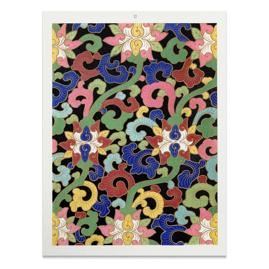 Premium Poster of Ornate Floral Design with Multiple Colors Posters
