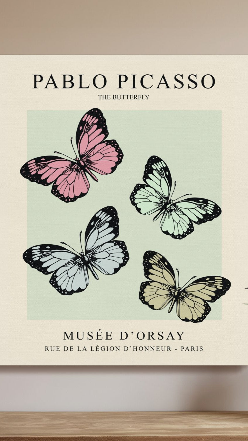 Premium Poster of Pablo Picasso Butterfly Art Canvas Wraps