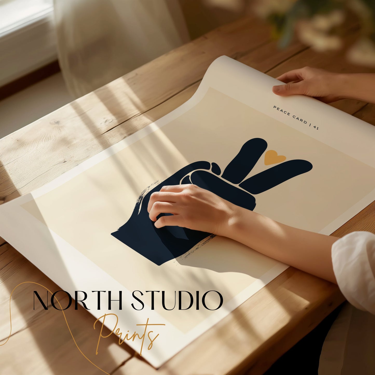 Premium Poster of Peace Card 41 Minimalist Hand Gesture Art Posters