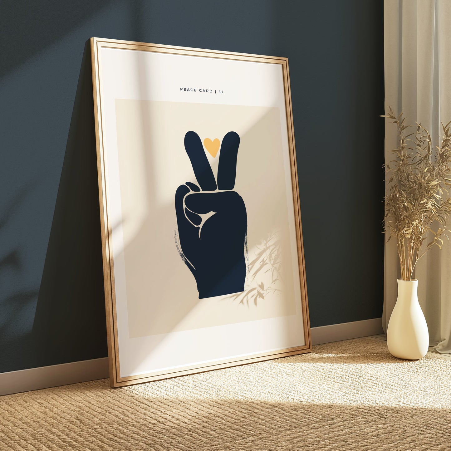 Premium Poster of Peace Card 41 Minimalist Hand Gesture Art Posters