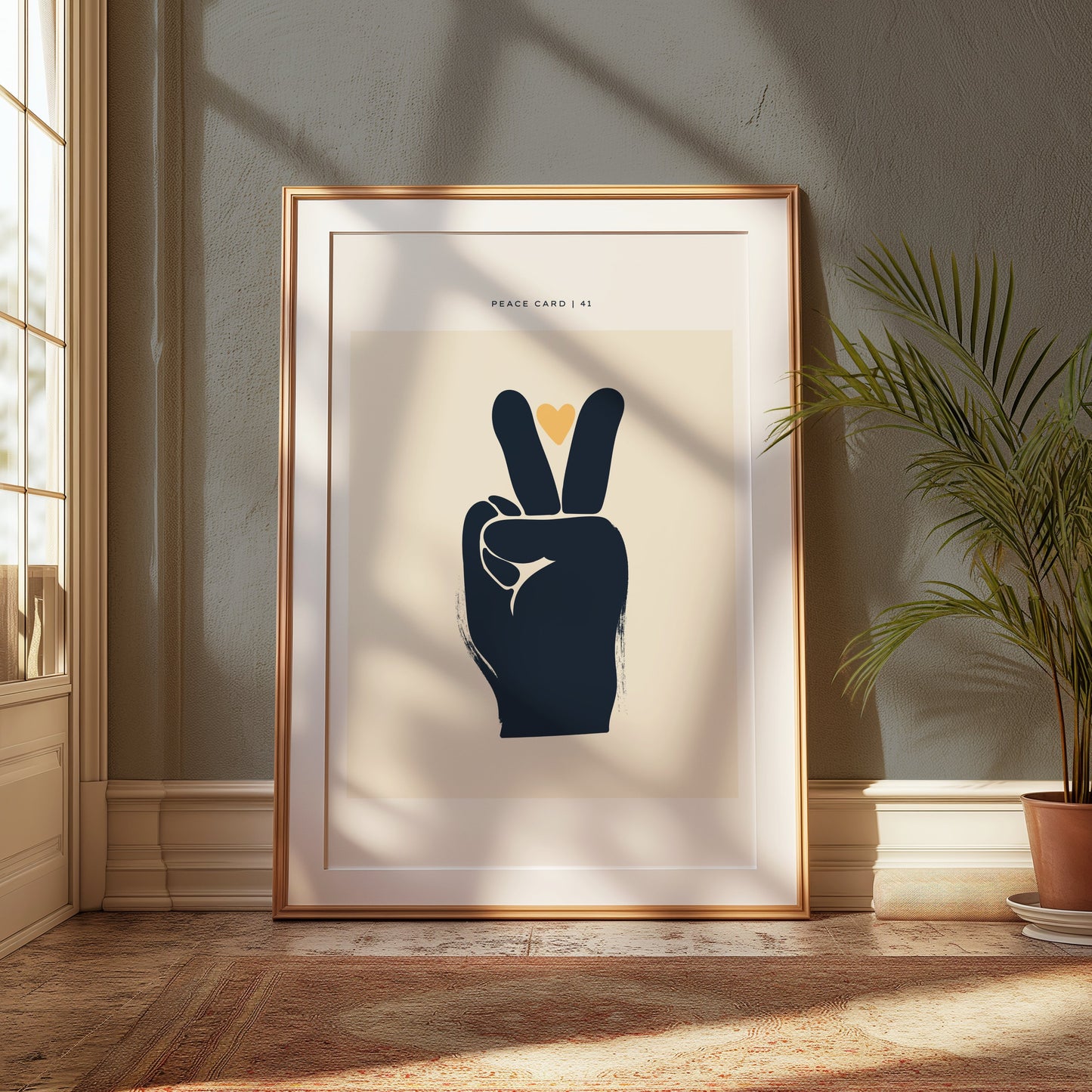 Premium Poster of Peace Card 41 Minimalist Hand Gesture Art Posters