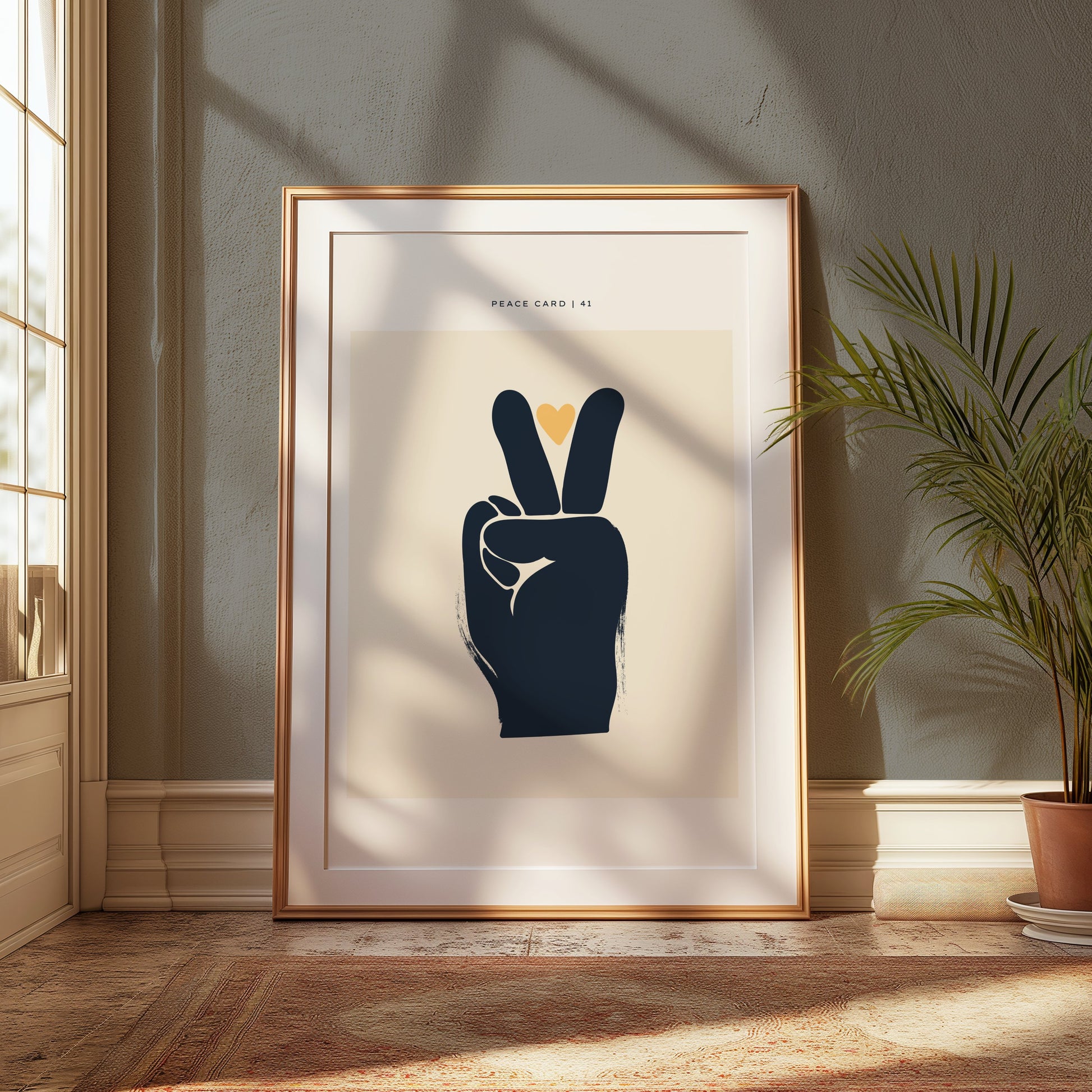 Premium Poster of Peace Card 41 Minimalist Hand Gesture Art Posters