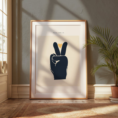 Premium Poster of Peace Card 41 Minimalist Hand Gesture Art Posters
