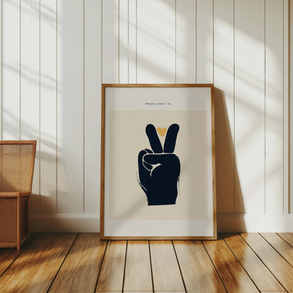 Premium Poster of Peace Card 41 Minimalist Hand Gesture Art Posters