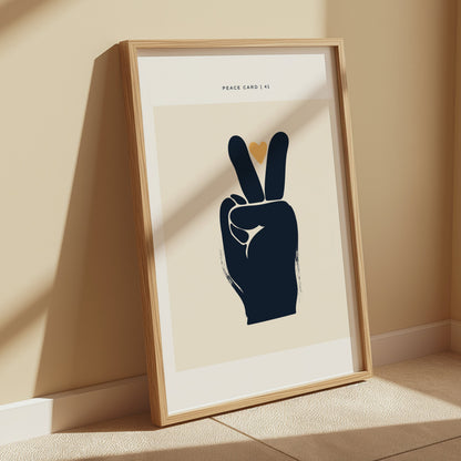 Premium Poster of Peace Card 41 Minimalist Hand Gesture Art Posters