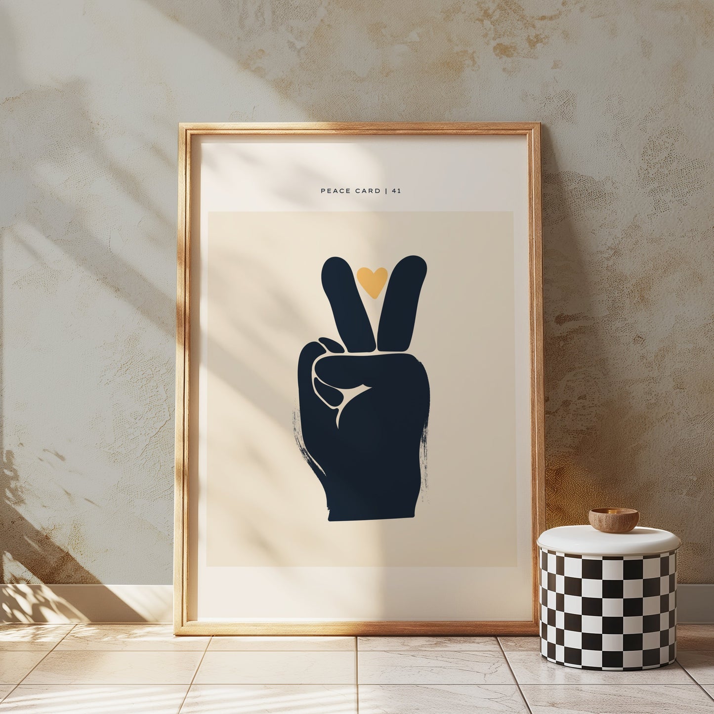 Premium Poster of Peace Card 41 Minimalist Hand Gesture Art Posters
