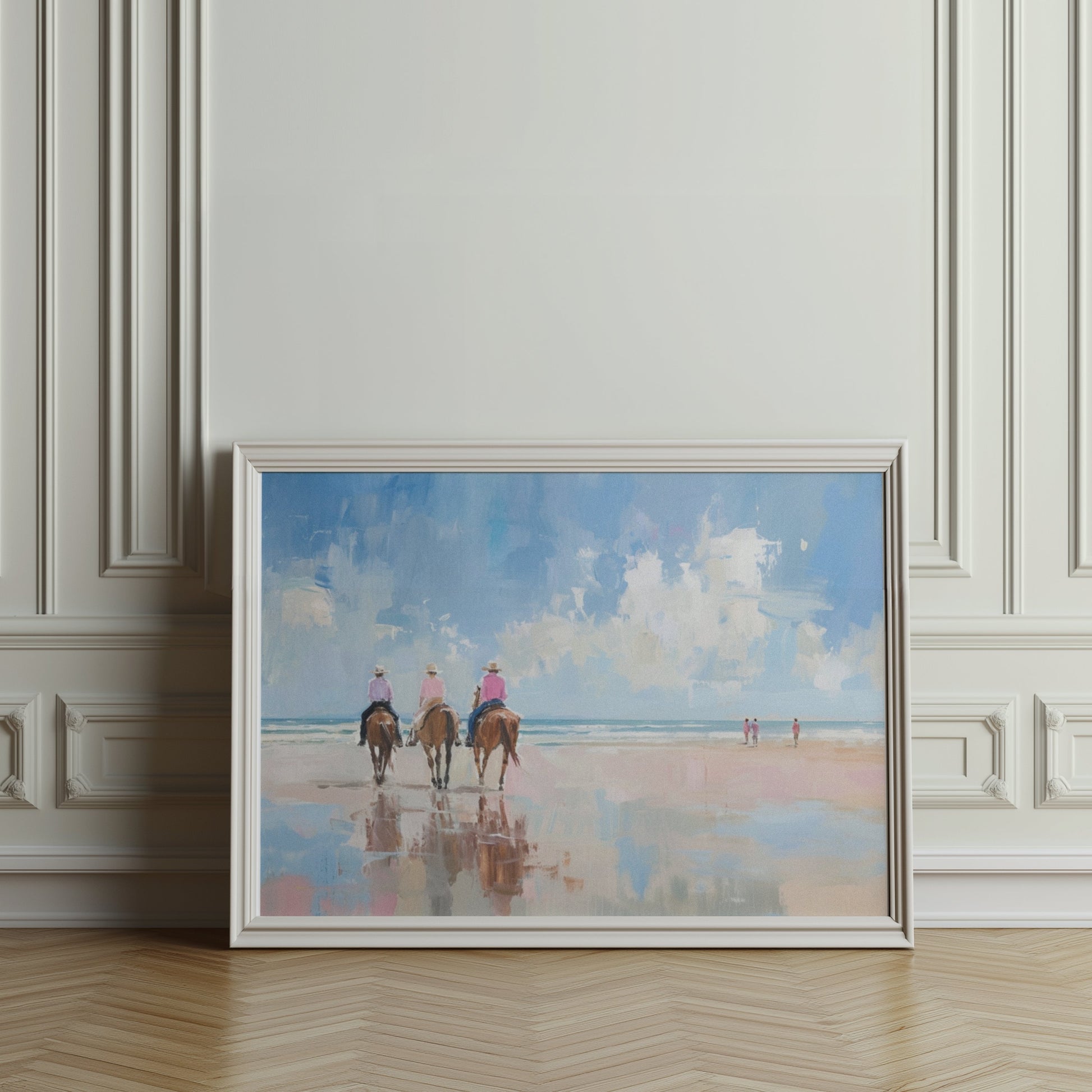 Premium Poster of Peaceful Beach Horseback Ride Art Print Posters