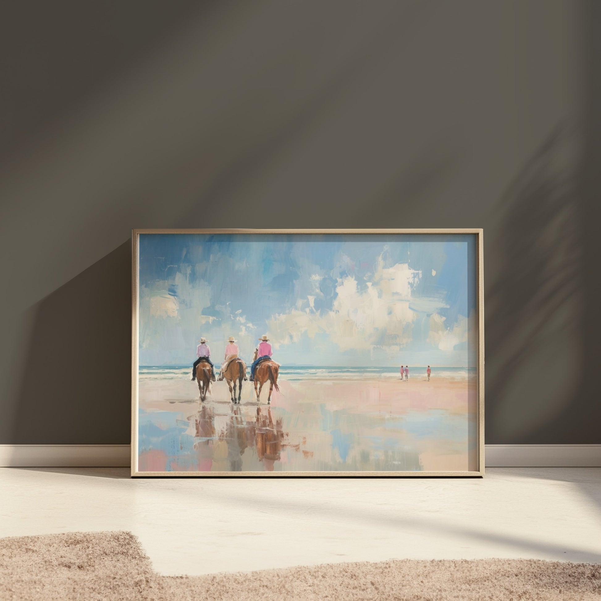 Premium Poster of Peaceful Beach Horseback Ride Art Print Posters