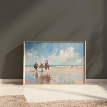 Premium Poster of Peaceful Beach Horseback Ride Art Print Posters