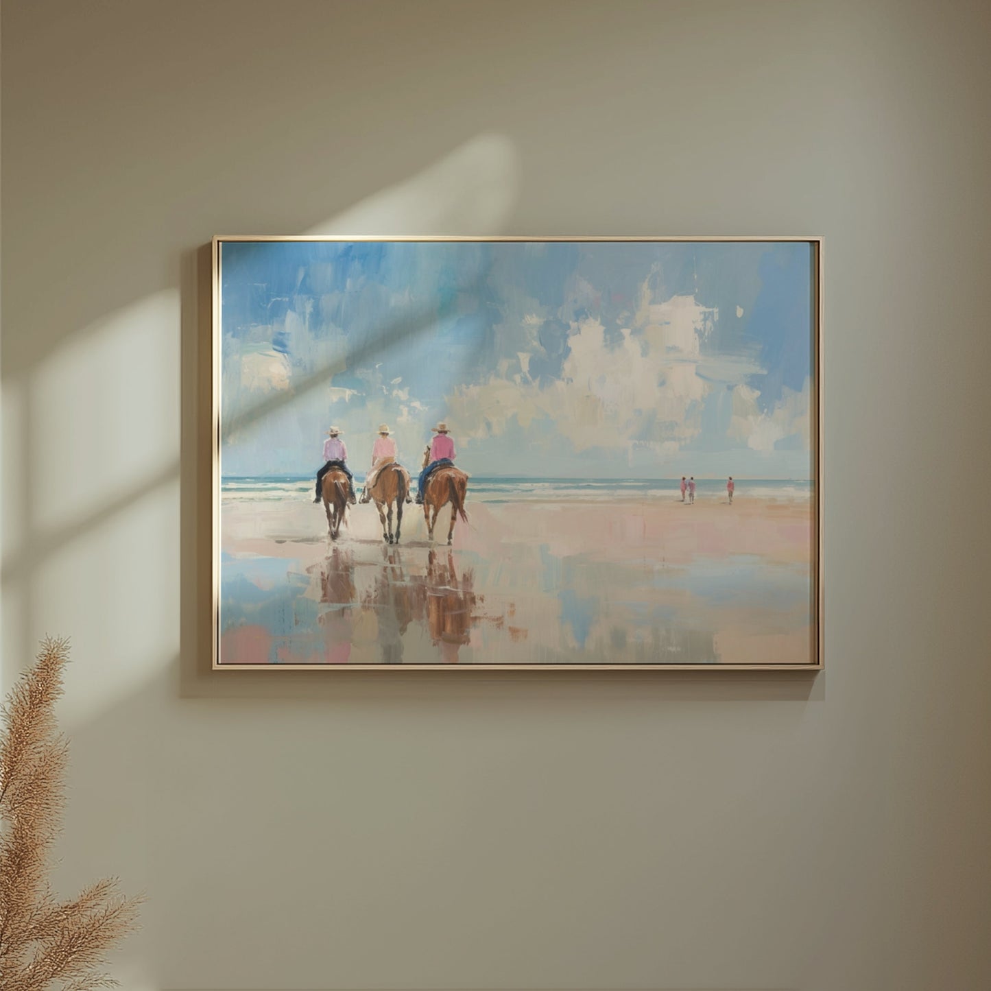 Premium Poster of Peaceful Beach Horseback Ride Art Print Posters