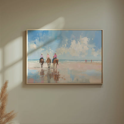 Premium Poster of Peaceful Beach Horseback Ride Art Print Posters