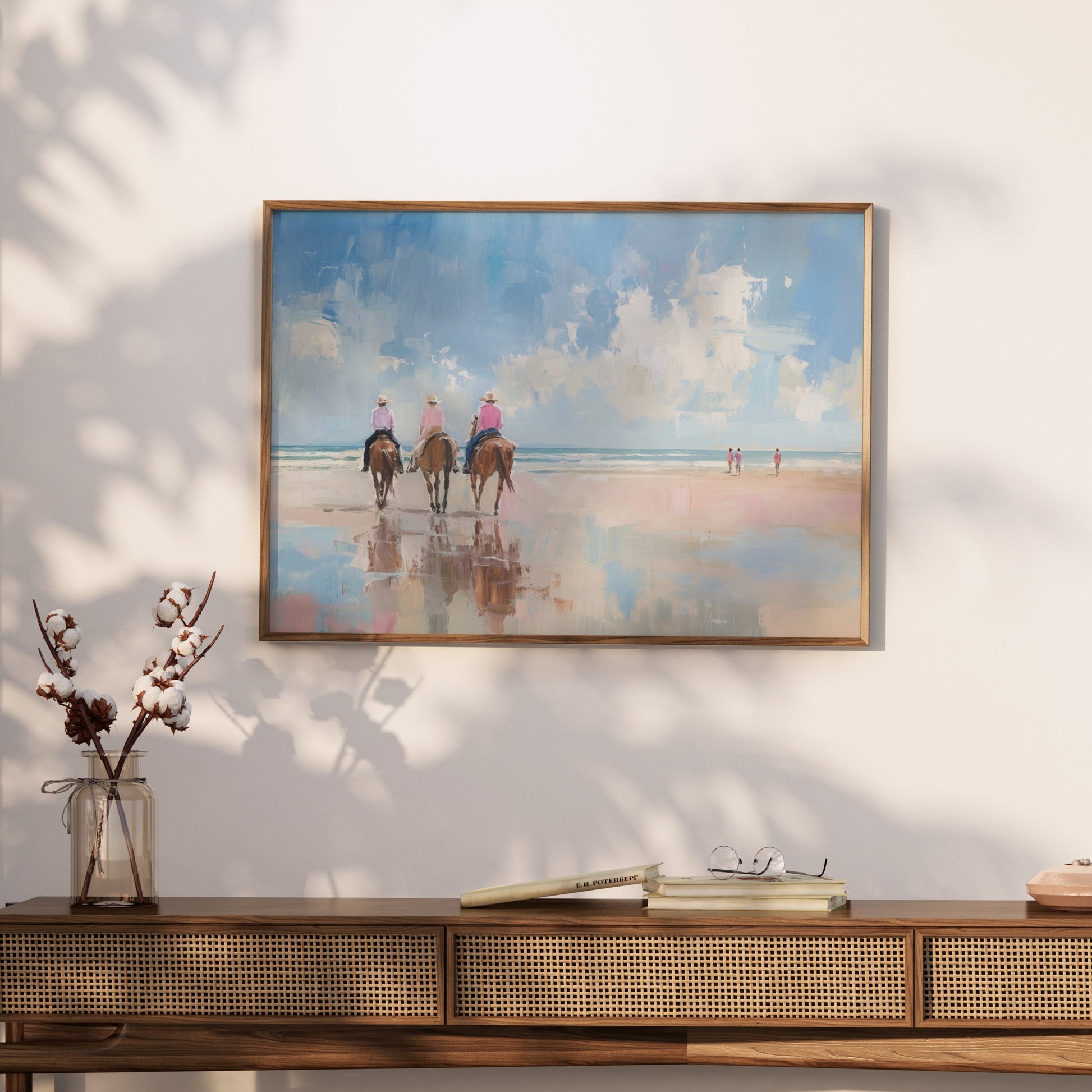 Premium Poster of Peaceful Beach Horseback Ride Art Print Posters