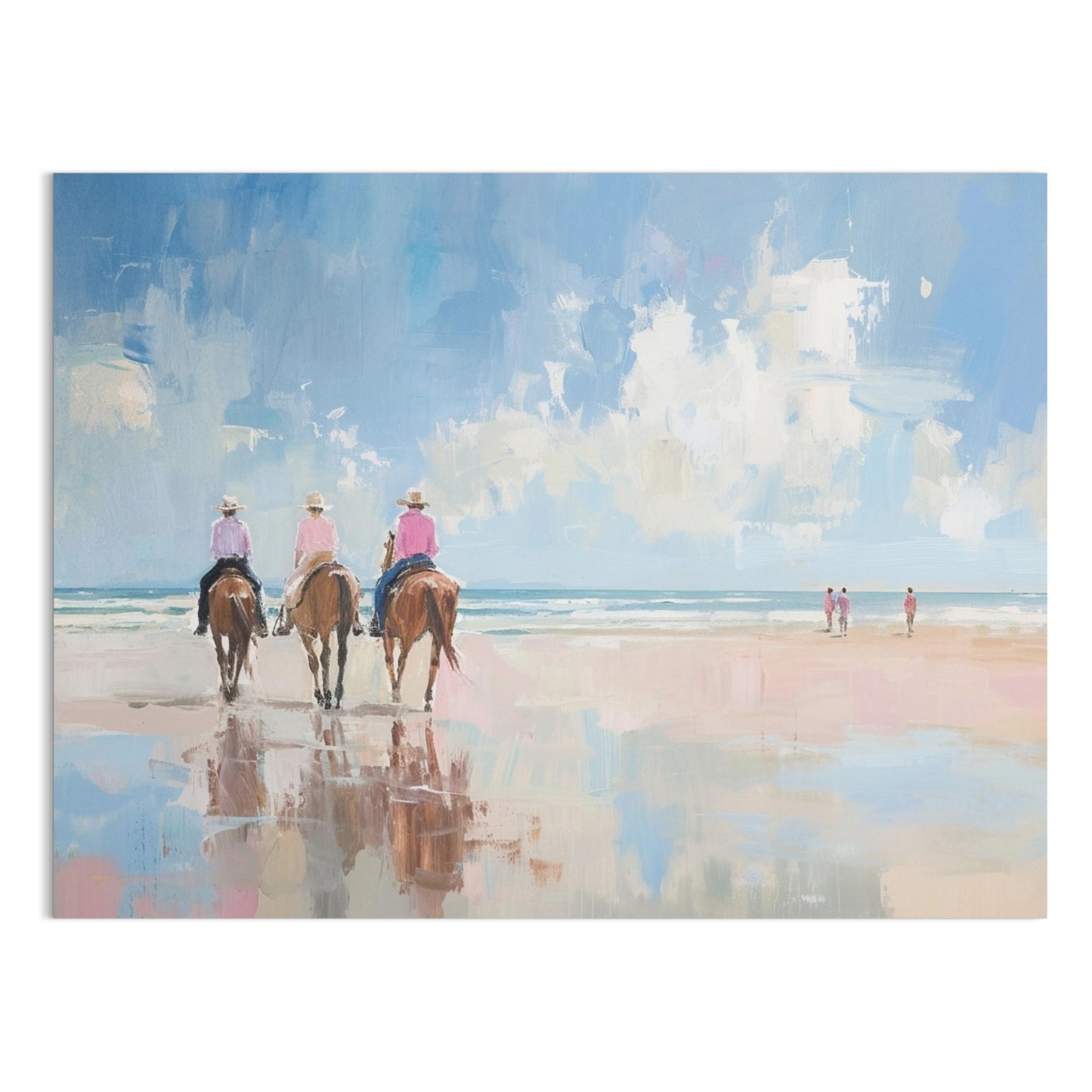 Premium Poster of Peaceful Beach Horseback Ride Art Print Posters
