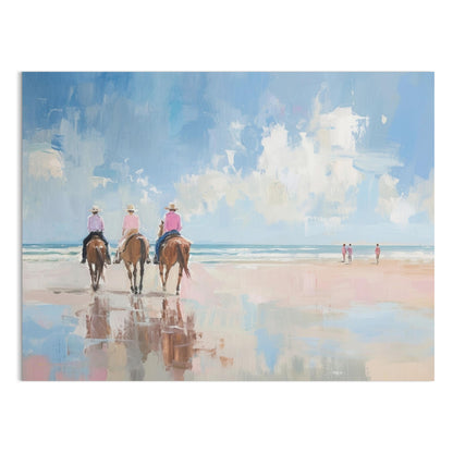 Premium Poster of Peaceful Beach Horseback Ride Art Print Posters
