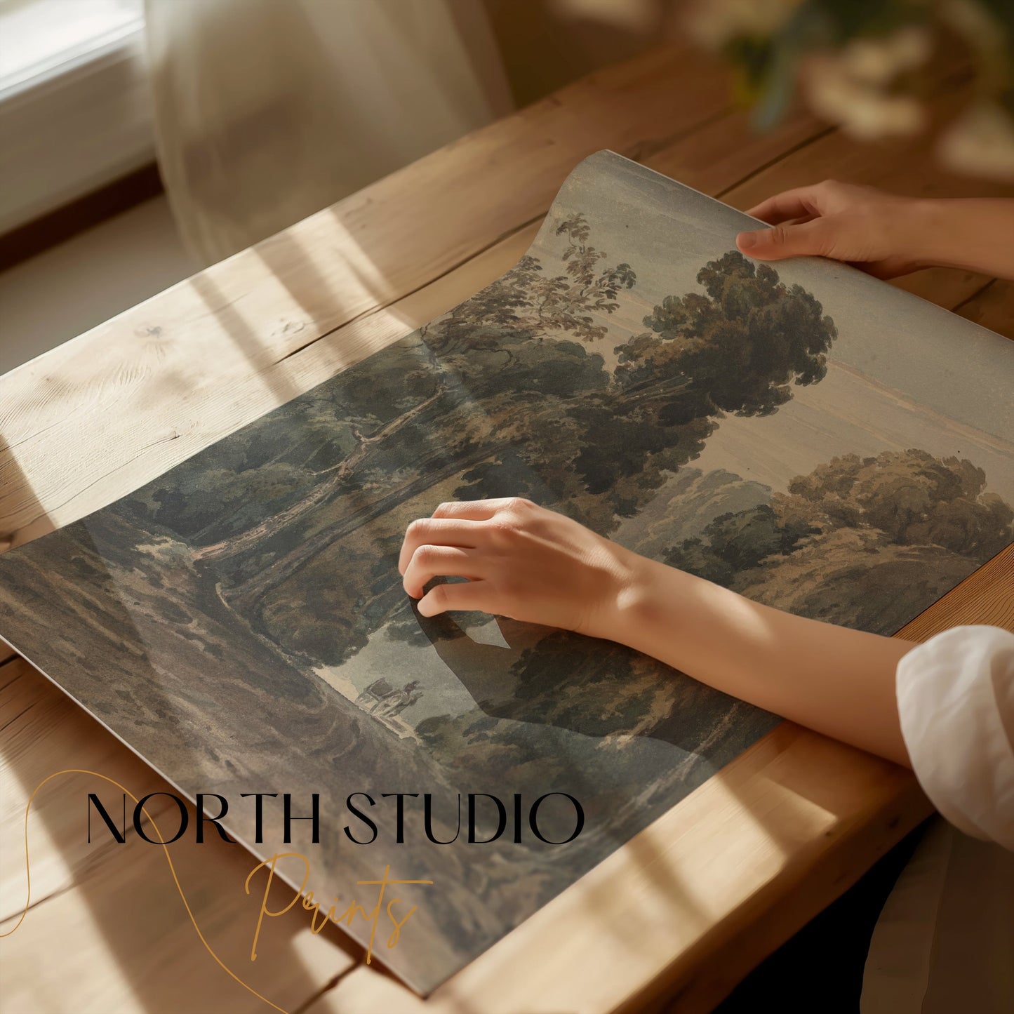 Premium Poster of Peaceful Forest Path Vintage Artwork Posters