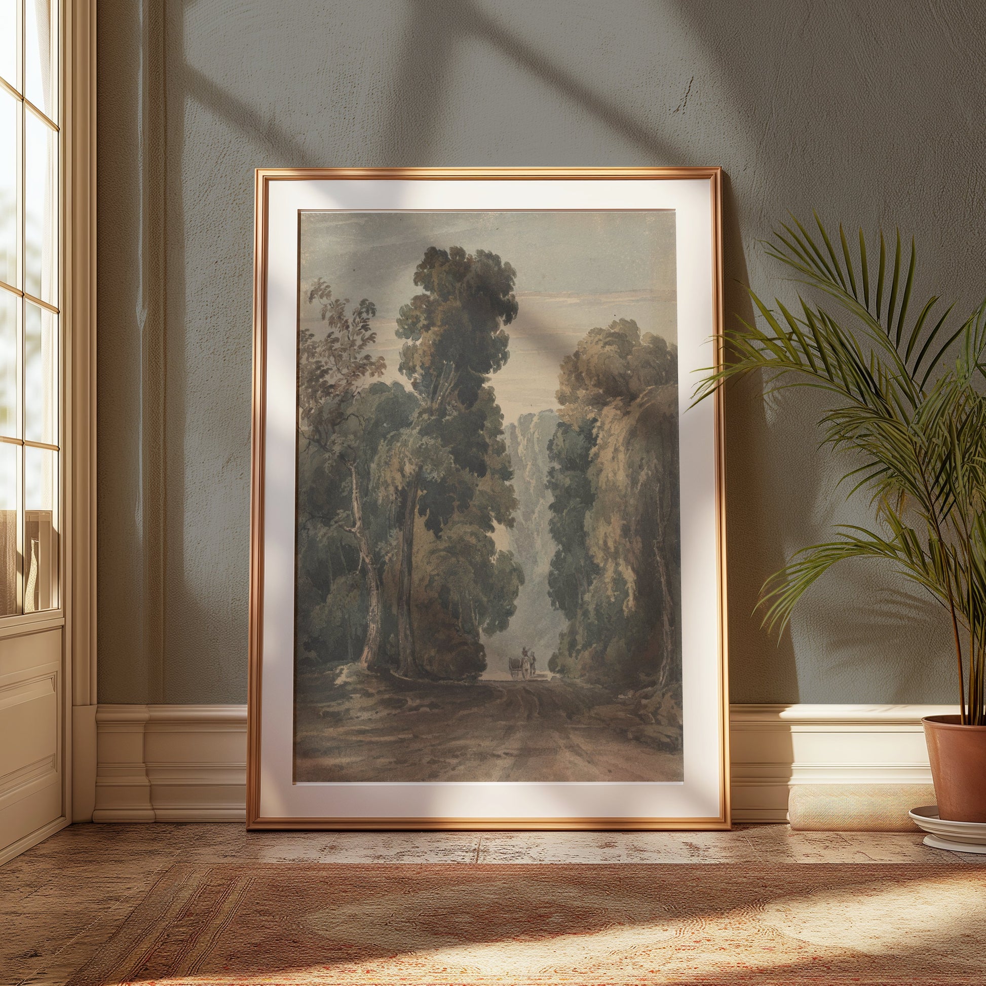 Premium Poster of Peaceful Forest Path Vintage Artwork Posters
