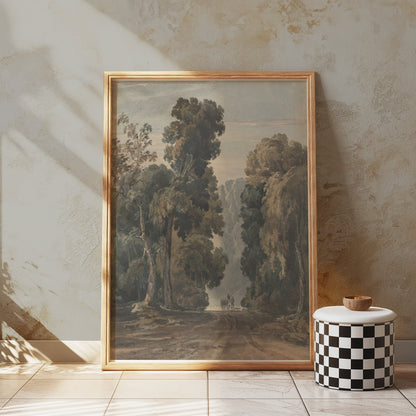 Premium Poster of Peaceful Forest Path Vintage Artwork Posters