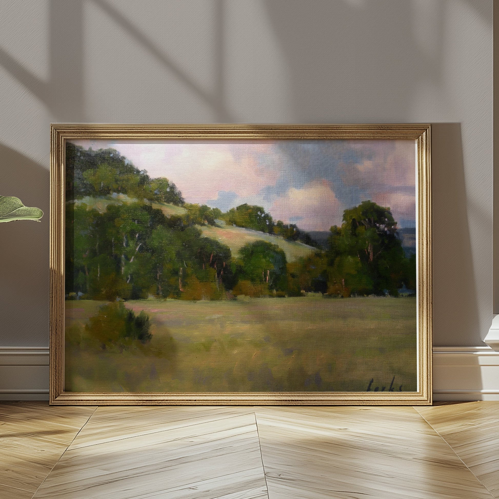 Premium Poster of Peaceful Landscape with Rolling Hills and Trees Posters