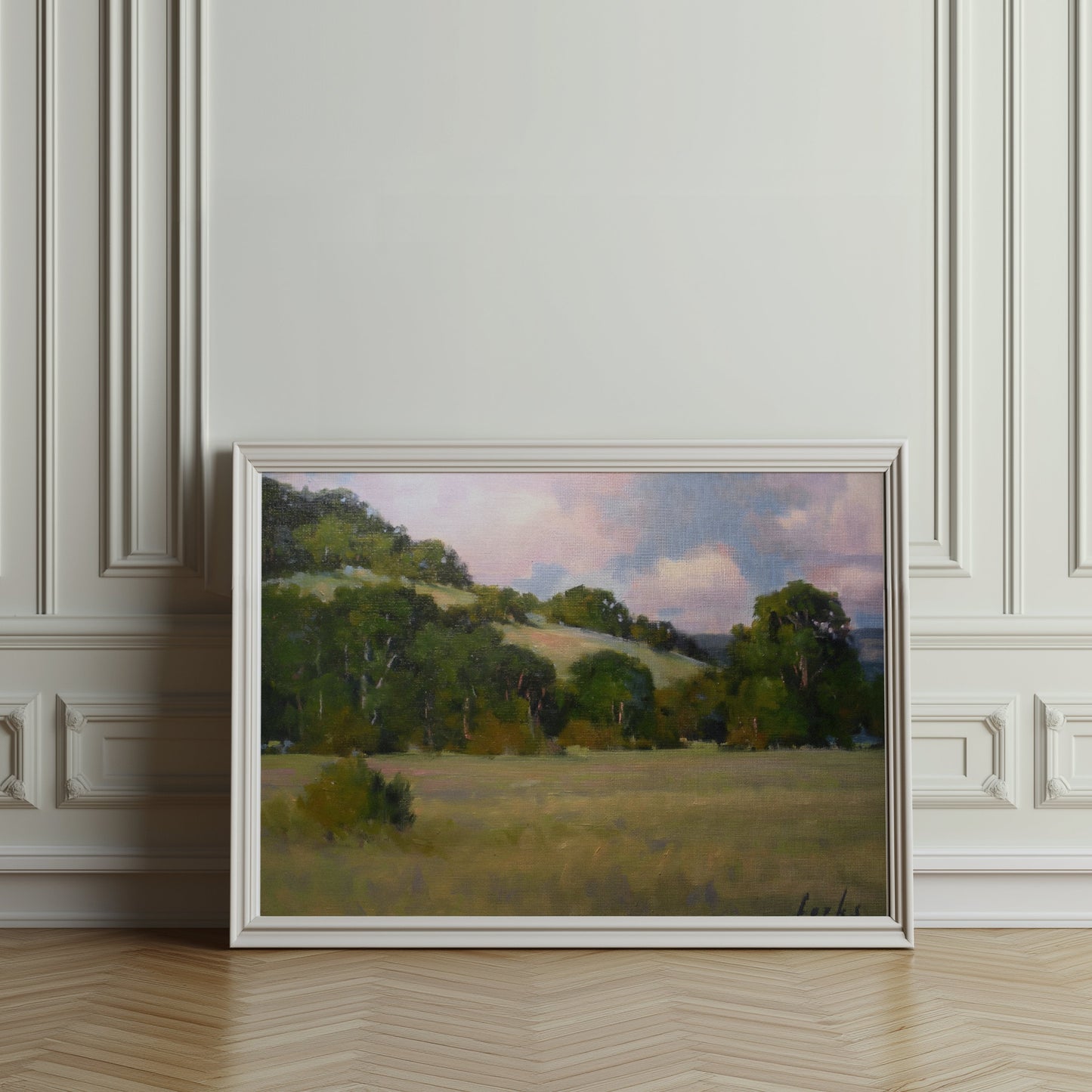 Premium Poster of Peaceful Landscape with Rolling Hills and Trees Posters
