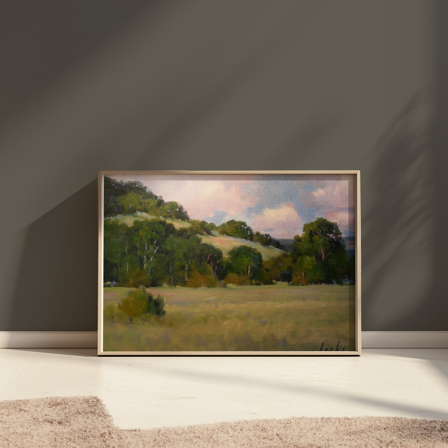 Premium Poster of Peaceful Landscape with Rolling Hills and Trees Posters