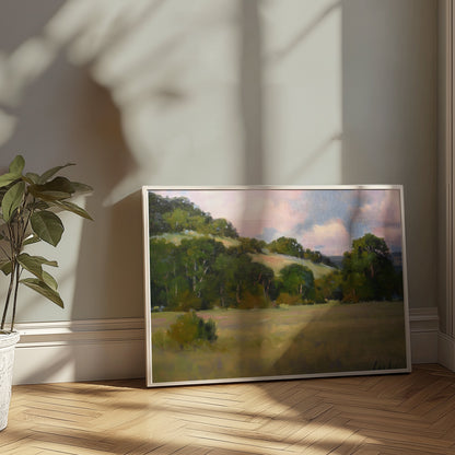 Premium Poster of Peaceful Landscape with Rolling Hills and Trees Posters