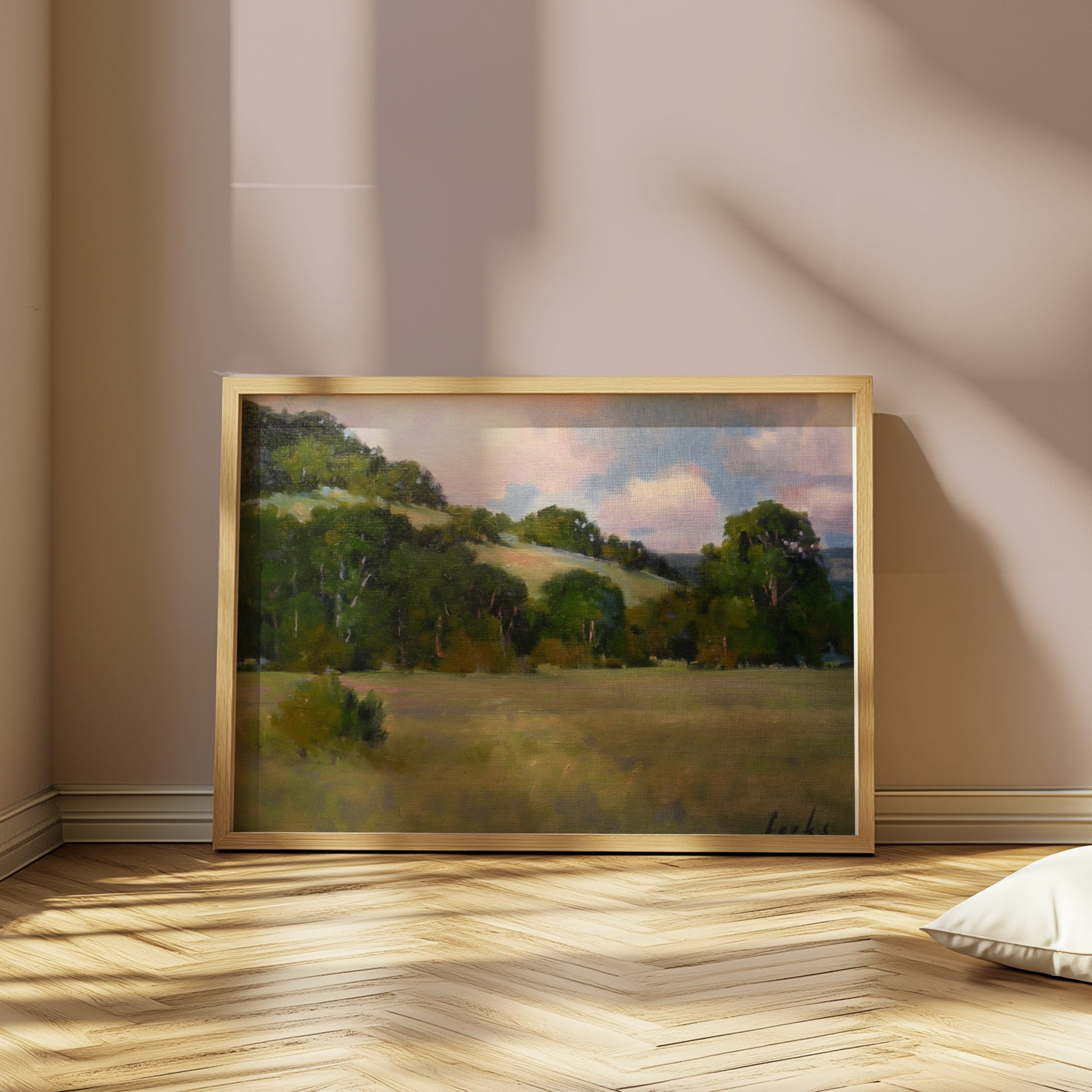 Premium Poster of Peaceful Landscape with Rolling Hills and Trees Posters