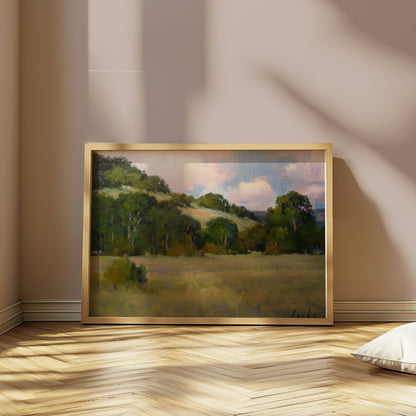 Premium Poster of Peaceful Landscape with Rolling Hills and Trees Posters