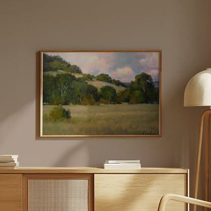 Premium Poster of Peaceful Landscape with Rolling Hills and Trees Posters